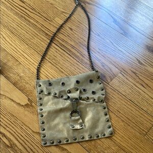 Studded Metallic Gold Crossbody Bag